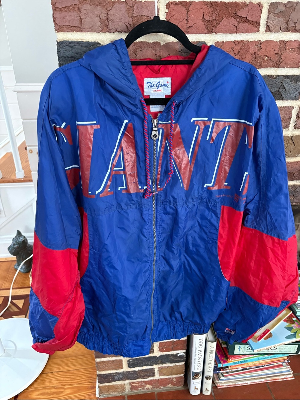 NFL New York Giants Big Logo Vintage 90s Windbreaker The Game Jacket Mens XL